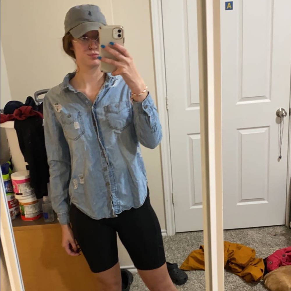 Button up jean top